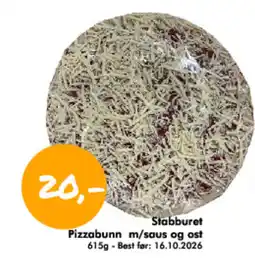 Havaristen Stabburet pizzabunn m/saus og ost tilbud