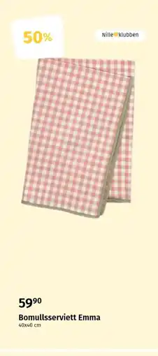 Nille Bomullsserviett Emma tilbud