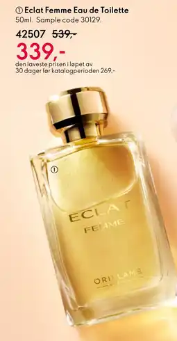 Oriflame Eclat Femme Eau de Toilette tilbud