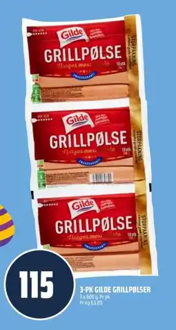 Coop Obs 3-pk Gilde grillpølser tilbud