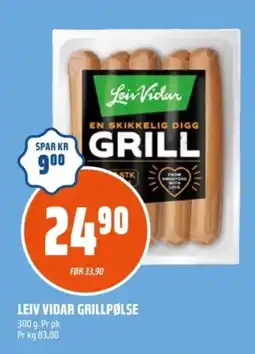 Coop Obs Leiv Vidar grillpølse tilbud
