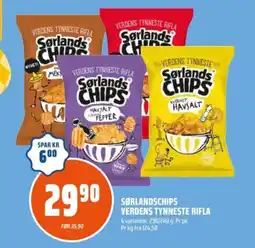 Coop Obs Sørlandschips verdens tynneste rifla tilbud