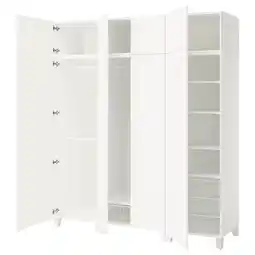 IKEA Platsa Garderobeskap med 8 dører, hvit/sannidal hvit, 200x57x231 cm tilbud