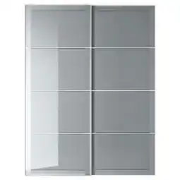 IKEA BjÖrnÖya Skyvedører par, grå farget, 150x201 cm tilbud