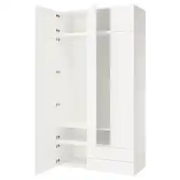 IKEA Platsa Garderobekombinasjon, hvit/sannidal hvit, 140x57x261 cm tilbud