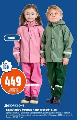 Coop Obs Didriksons slaskeman 2-delt regnsett barn tilbud