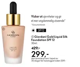 Oriflame Giordani Gold Liquid Silk Foundation SPF 12 tilbud