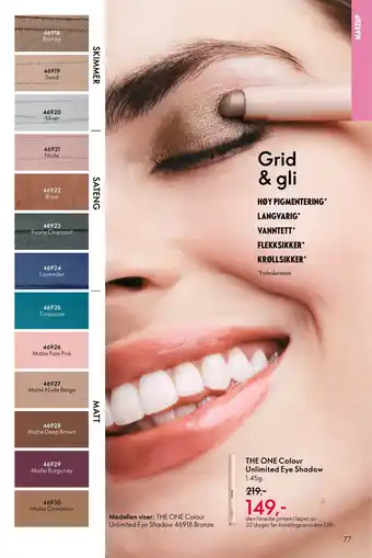 Oriflame THE ONE Colour Unlimited Eye Shadow tilbud