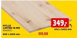 jem & fix HYLLE LIMTRE 18 MM tilbud