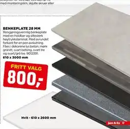 jem & fix BENKEPLATE 28 MM tilbud