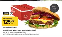 Storcash Alle varianter Hamburger Original fra Stabburet tilbud