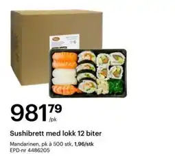 Storcash Sushibrett med lokk 12 biter tilbud