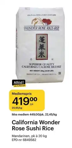 Storcash California Wonder Rose Sushi Rice tilbud