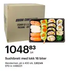 Storcash Sushibrett med lokk 16 biter tilbud