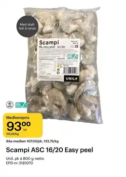 Storcash Scampi ASC 16/20 Easy peel tilbud