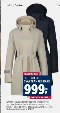 Sport 1 JOTUNHEIM SVARTKAMPEN KÅPE tilbud