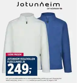 Sport 1 JOTUNHEIM VESLEVOLLEN FLEECEJAKKE JR tilbud