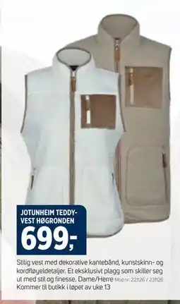 Sport 1 JOTUNHEIM TEDDYVEST HØGRONDEN tilbud