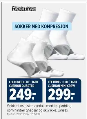 Sport 1 FEETURES ELITE LIGHT CUSHION QUARTER tilbud