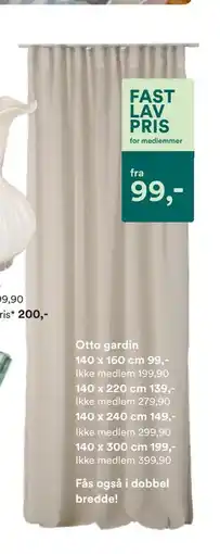 Kid Interiør Otto gardin, Medlemspris tilbud