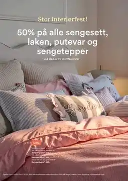 Kid Interiør 50% på alle sengesett, laken, putevar og sengetepper tilbud