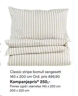 Kid Interiør Classic stripe bomull sengesett tilbud