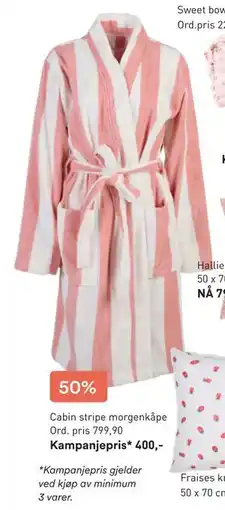 Kid Interiør Cabin stripe morgenkåpe tilbud