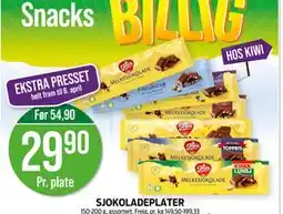 Kiwi SJOKOLADEPLATER tilbud