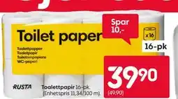 Rusta Toalettpapir tilbud
