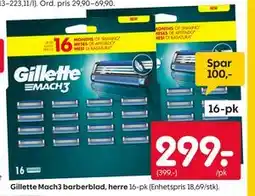 Rusta Gillette Mach3 barberblad, herre tilbud
