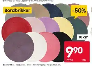Rusta Bordbrikker i vevd plast tilbud
