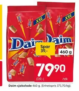 Rusta Daim sjokolade tilbud