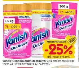Rusta Vanish flekkfjerningsmiddel pulver, Medlemspris tilbud
