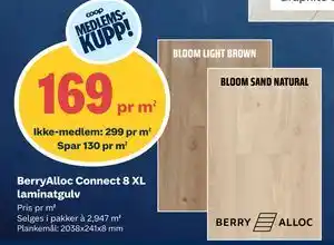 Obs Bygg BerryAlloc Connect 8 XL laminatgulv tilbud