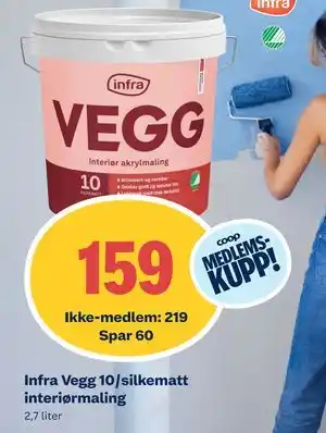 Obs Bygg Infra Vegg 10/silkematt interiørmaling tilbud
