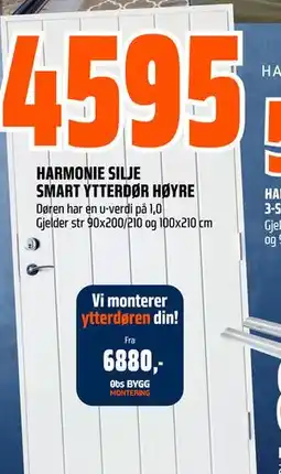 Obs Bygg HARMONIE SILJE SMART YTTERDØR HØYRE tilbud