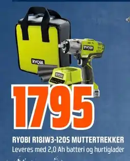 Obs Bygg RYOBI R18IW3-120S MUTTERTREKKER tilbud