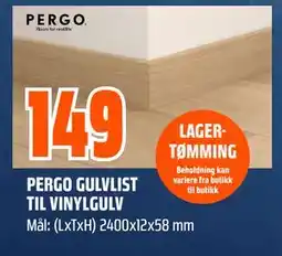 Obs Bygg PERGO GULVLIST TIL VINYLGULV tilbud