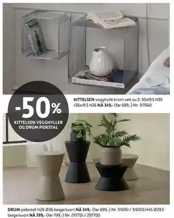 Bohus 50% KITTELSEN VEGGHYLLER OG DRUM PIDESTAL tilbud