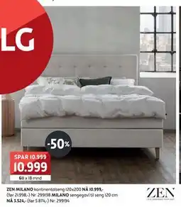 Bohus ZEN MILANO kontinentalseng 120x200 tilbud