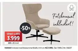 Bohus HAWAII hvilestol med fotskammel tilbud