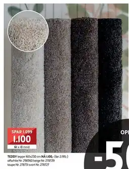 Bohus TEDDY teppe 160x230 cm tilbud
