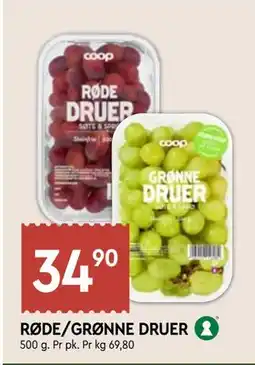 Coop Mega RØDE/GRØNNE DRUER tilbud