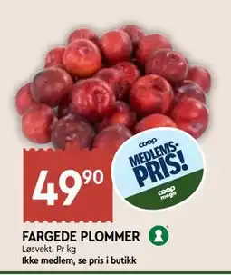 Coop Mega FARGEDE PLOMMER, Medlemspris tilbud