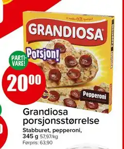 Spar Grandiosa porsjonsstørrelse tilbud