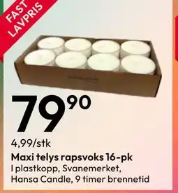 Gigaboks Maxi telys rapsvoks 16-pk tilbud