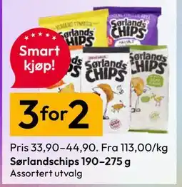 Gigaboks Sørlandschips 190–275 g tilbud