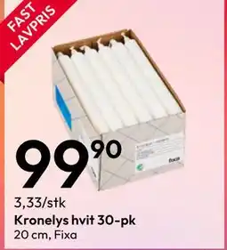 Gigaboks Kronelys hvit 30-pk tilbud