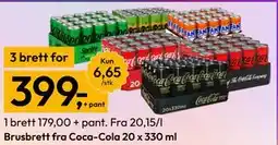 Gigaboks Brusbrett fra Coca-Cola 20 x 330 ml tilbud