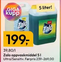 Gigaboks Zalo oppvaskmiddel 5 l tilbud